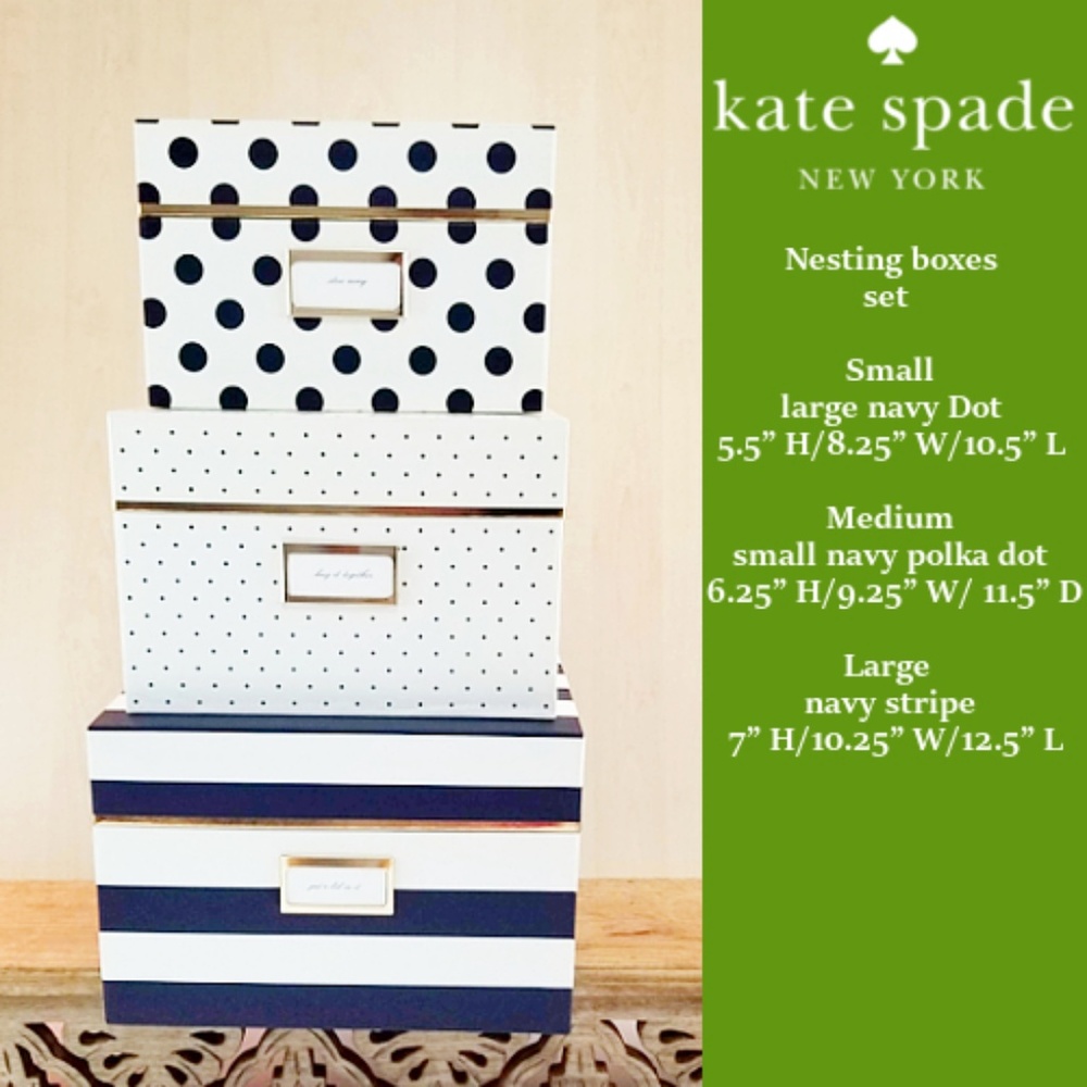 Kate Spade Nesting Boxes Set of 3 - Picture 2 of 4